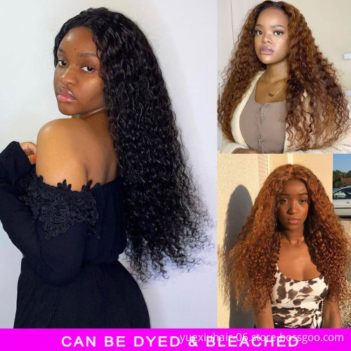 Long 30 32 40 inch Water Wave  5x5 Lace Water Curly Wigs 13x4 13x6 Frontal Human Hair  Brazilian Wigs For Black Women